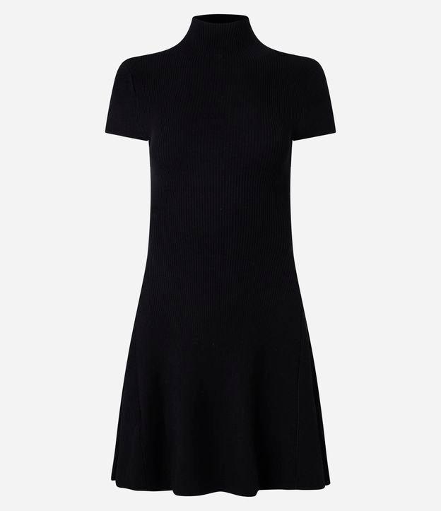 Vestido Curto em Tricô com Golinha - 1