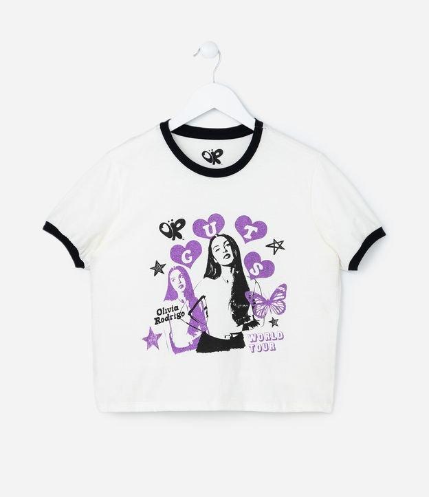 Camiseta Curta Infantil com Estampa Olivia Rodrigo - Tam 5 a 14 Anos - 1