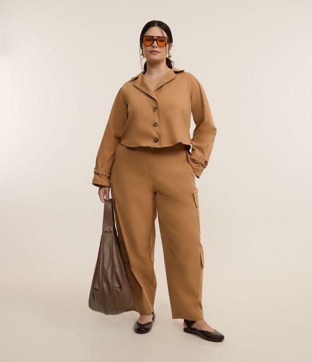 Calça Barrel Empapelada com Bolsos Cargo Curve & Plus Size - 2
