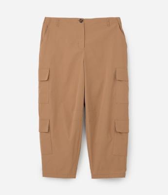 Calça Barrel Empapelada com Bolsos Cargo Curve & Plus Size