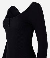 Blusa em Ribana com Decote U e Botões - 1