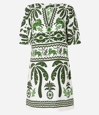 Vestido Curto em Viscose e Estampa Étnica