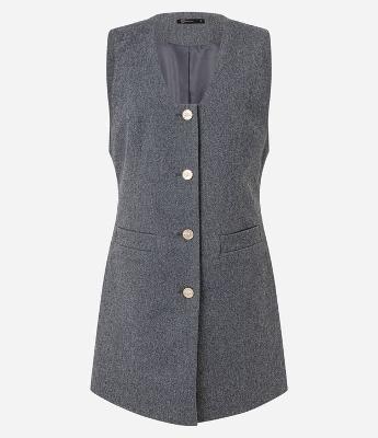 Vestido Salopete com Botões e Bolsos Frontais