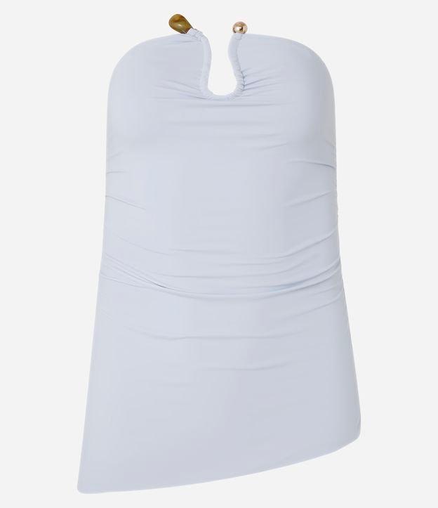 Blusa em Poliamida com Drapeado e Detalhe de Pedras no Decote - 1