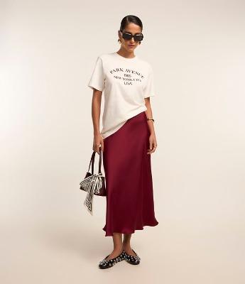 Saia Midi Evasê Slip Acetinada