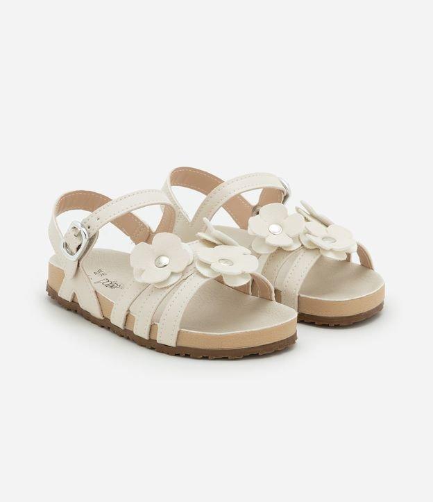 Sandália Infantil de Tiras com Florzinhas Aplicadas - Tam 20 a 27 - 1
