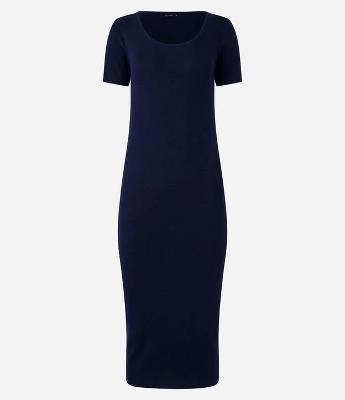 Vestido New Midi em Tricô com Decote Quadrado