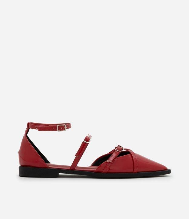 Sapatilha Bico Fino em PU com Multi Tiras e Traseiro - 1