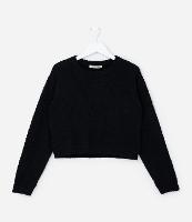 Suéter Curto Infantil em Tricô com Textura - Tam 5 a 14 Anos - 1