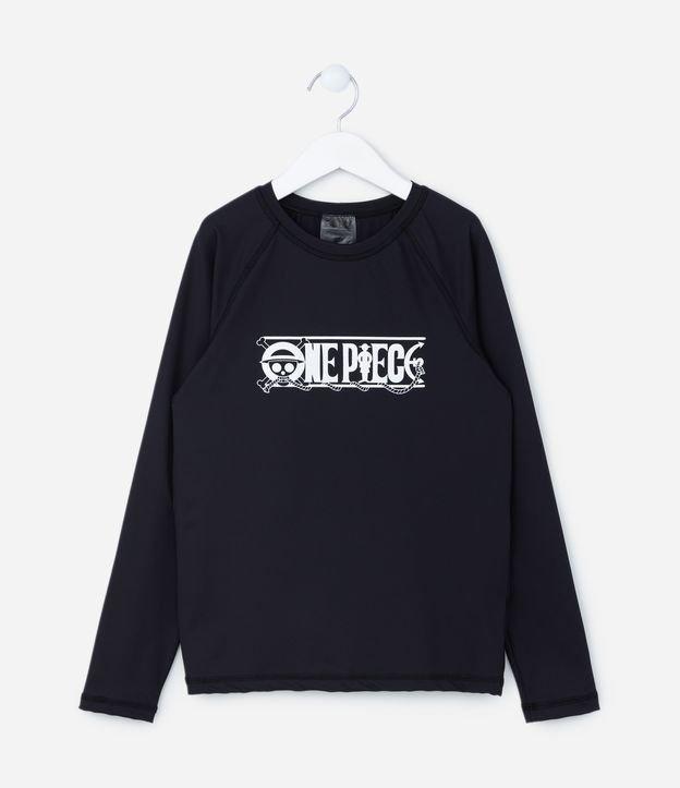 Camiseta Infantil com Proteção UV e Estampa One Piece - Tam 5 a 14 Anos - 1