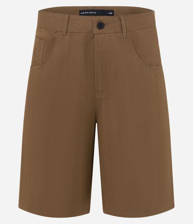 Bermuda Ampla em Sarja e Cós com Passantes - 1