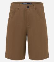 Bermuda Ampla em Sarja e Cós com Passantes - 1