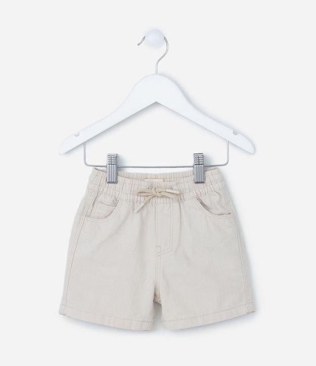 Bermuda Infantil em Sarja com Cós Regulável - Tam 1 a 5 Anos - 1