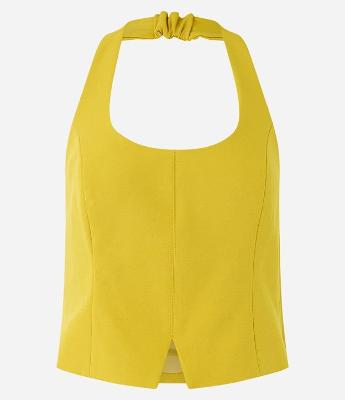 Blusa Frente Única em Crepe com Detalhe Frontal
