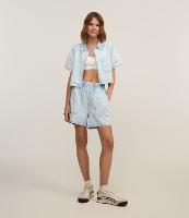 Short Runner em Jeans Delavê com Cós Elástico - 2