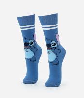 Meia Cano Alto em Algodão com Estampa Stitch - 1