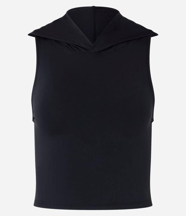 Blusa sem Manga com Capuz na Gola - 1