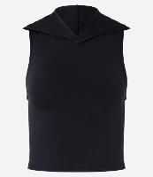 Blusa sem Manga com Capuz na Gola - 1