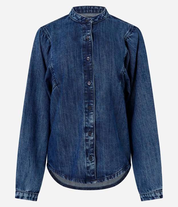 Camisa Jeans com Manga Bufante - 1