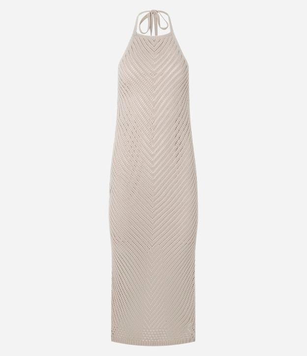 Vestido Frente Única New Midi em Tricô com Fenda nas Costas - 1