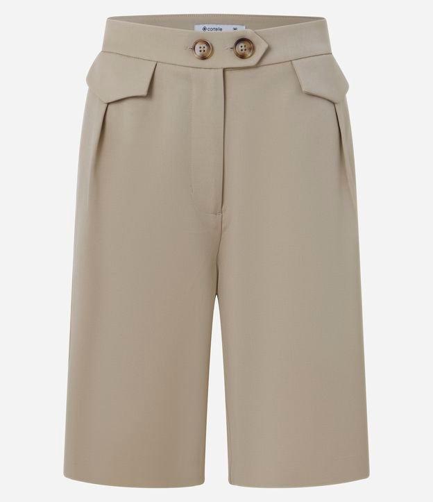 Bermuda Reta Alfaiatada com Lapelas e Pregas - 1