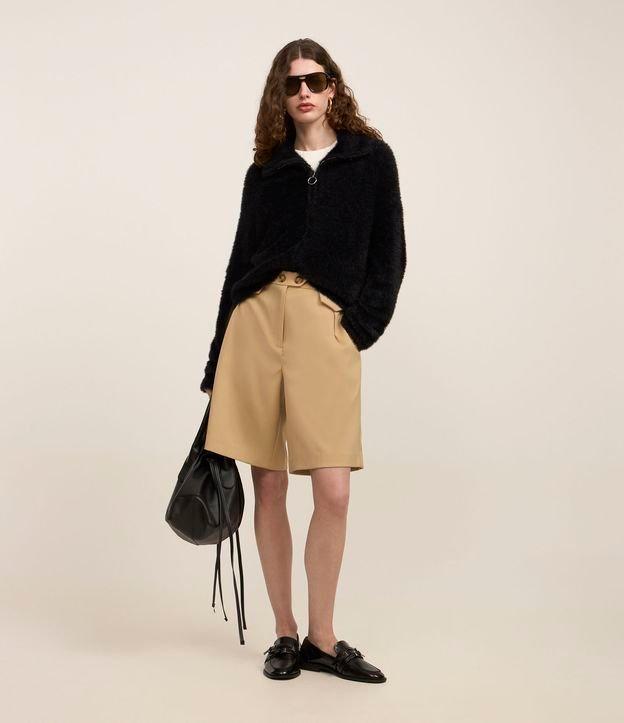 Bermuda Reta Alfaiatada com Lapelas e Pregas - 2