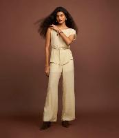 Calça Pantalona Cintura Alta em Viscose com Elástico no Cós - 2