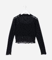 Blusa Infantil em Tule com Sobreposição - Tam 5 a 14 Anos - 1