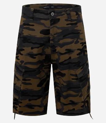 Bermuda Baggy em Sarja com Estampa Camuflada