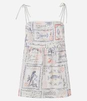 Blusa com Linho Alcinhas e Estampa de Selos do Mar - 1