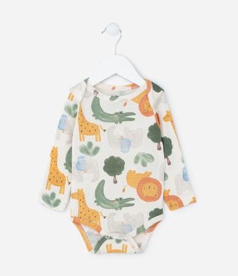 Body Infantil com Estampa Bichinhos - Tam RN a 18 meses