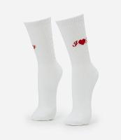 Meia Cano Alto em Algodão com Estampa Bordada I Love Troy - 1
