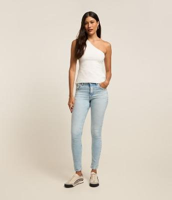 Calça Skinny em Jeans Delavê com Elastano
