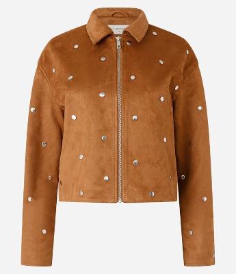 Jaqueta Cowboy em Material Sintético com Tachas