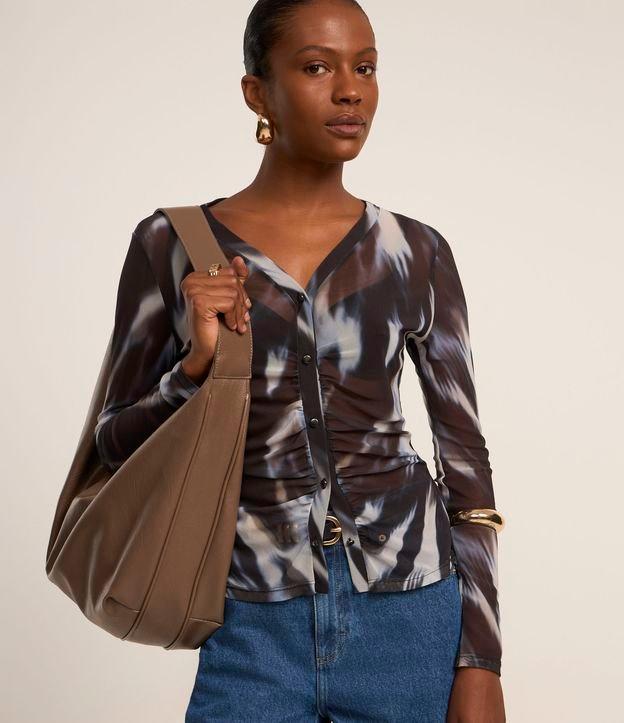 Camisa em Tule com Estampa Abstrata - 2