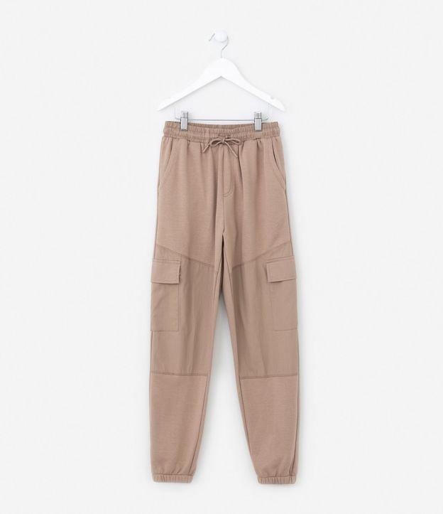 Calça Infantil com Recortes e Bolsos Cargo - Tam 5 a  14 Anos - 1