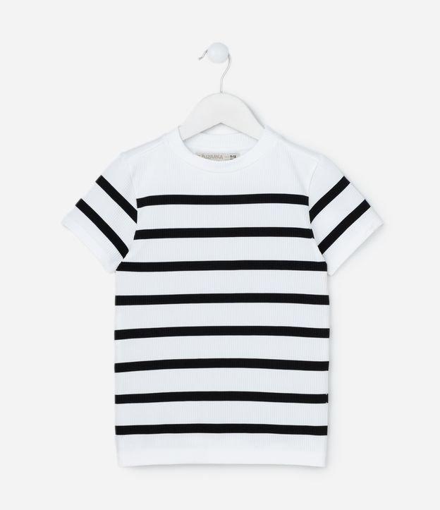 Camiseta Infantil Texturizada Seamless com Listras - Tam 5 a 14 Anos - 1