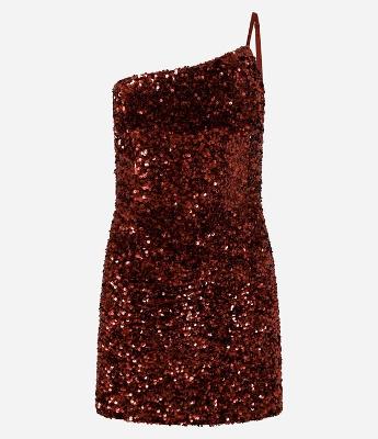 Vestido Um Ombro Só em Paetê Metalizado