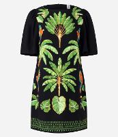 Vestido Curto em Viscose com Estampa Tropical - 1