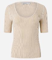 Blusa Canelada em Tricô com Decote U - 1