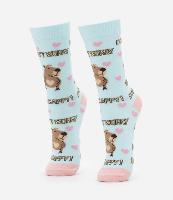 Meia Cano Alto em Algodão com Estampa Capivara - 1