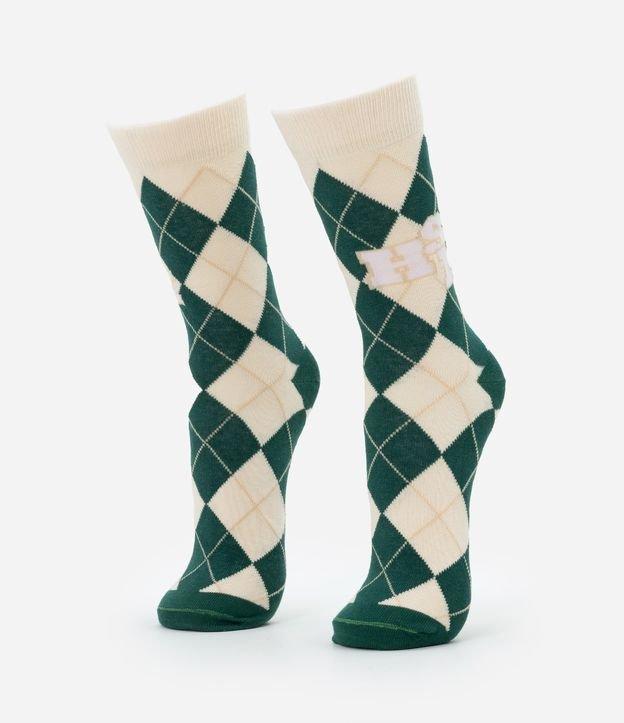 Meia Cano Alto em Algodão com Estampa High School Musical - 1