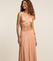 Saia Balonê Midi em Tricoline com Cós Largo - 2