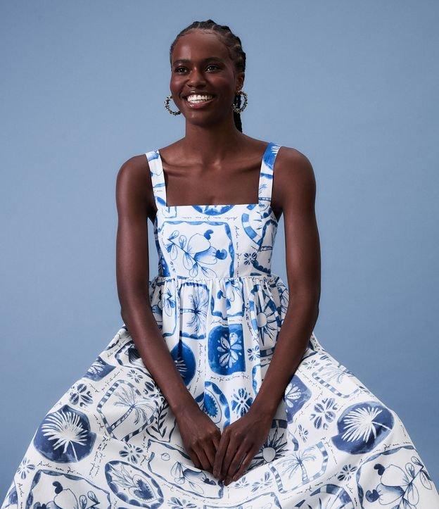 Vestido New Midi em Tricoline Estampado Andar com Fé Gilberto Gil - 1