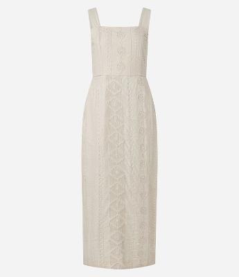 Vestido Midi em Viscolinho Texturizado