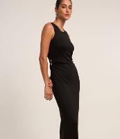 Vestido Sem Manga em Ribana Com Piercings nas Laterais da Cintura - 2