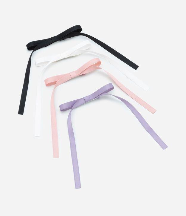 Kit 04 Presilhas de Cabelo Infantil em Formato de Laços - Tam Único - 1