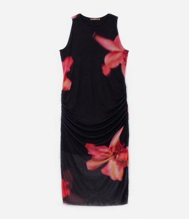 Vestido Midi em Tule com Estampa de Flor Curve & Plus Size - 1