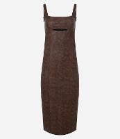 Vestido New Midi em Pu com Abertura Abaixo do Busto - 1