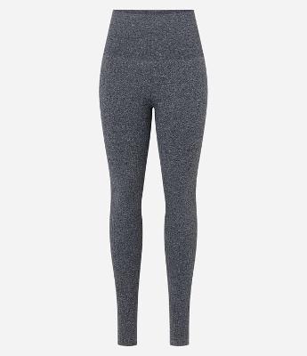Calça Legging Esportiva Canelada Sem Costura com Cintura Alta